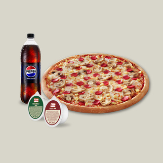 Büyük Boy Pizza + Pepsi Zero Sugar (1 L.) görseli
