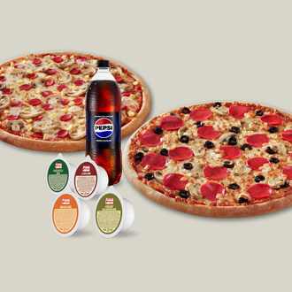 2 Adet Büyük Boy Pizza + Pepsi Zero Sugar (1 L.) görseli
