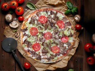 Dört Döner Pizza (Büyük) görseli