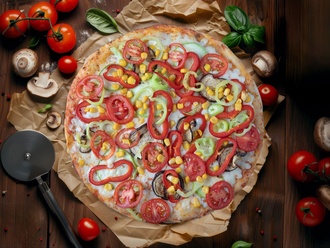 Vejetaryen Pizza (Büyük) görseli