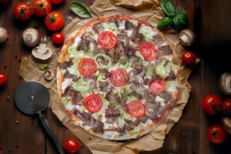 Dört Döner Pizza (Orta) görseli