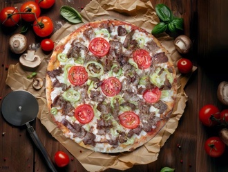 Dört Döner Pizza (Orta) görseli
