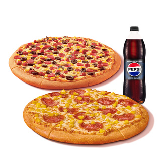 2 Adet Orta Boy Pizza + İçecek (1 L.) görseli
