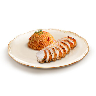 Bulgur Pilavı Üstü Mangalda Tavuk görseli