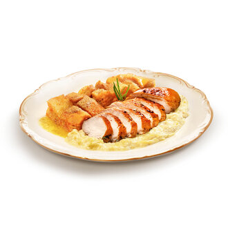 Beğendi Yatağında Mangalda Tavuk görseli