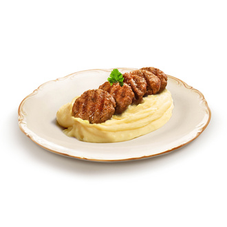 Püre Yatağında Mangalda Köfte görseli