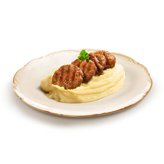 Püre Yatağında Mangalda Köfte görseli