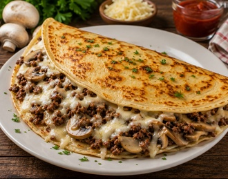 Kıymalı & Kaşarlı Krep görseli