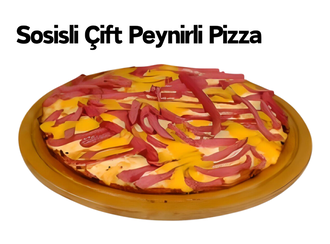 Sosisli Çift Peynirli Pizza (4-5 Kişilik) görseli