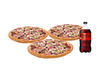 Ekonomik 3'lü Büyük Boy Pizza Menü görseli