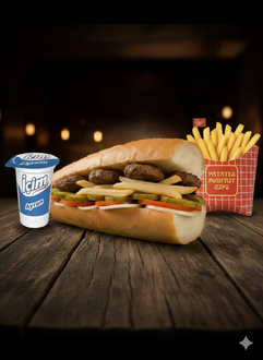 Yarım Ekmek Arası Köfte & Patates Kızartması & Ayran Menü görseli