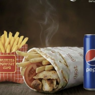 Tavuk Döner Dürüm & Patates Kızartması & Kutu İçecek Menü görseli