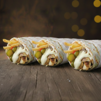 3 Adet Kaşarlı Tavuk Döner Dürüm görseli