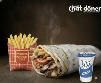 Et Döner Dürüm & Patates Kızartması & Ayran (20 Cl )Menü görseli