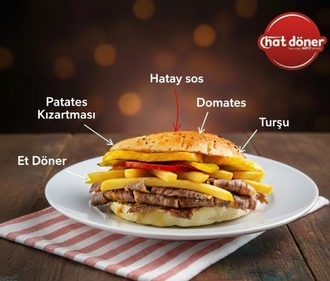 Pide Ekmeğine Et Döner görseli