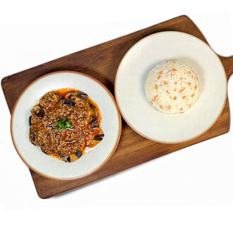 Patlıcan Musakka & Pirinç Pilavı (350 Gr.) görseli