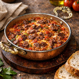 Tereyağlı Kavurmalı Menemen görseli