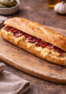 Ekmek Arası Pastırmalı Yumurta görseli