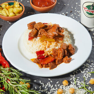 Pilav Üstü Soslu Kuşbaşı Et (1,5 Porsiyon) görseli