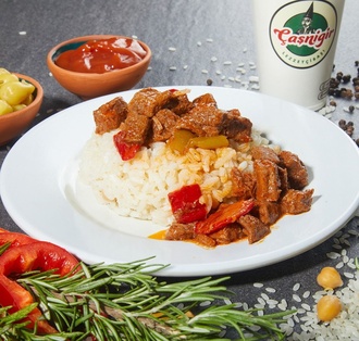 Pilav Üstü Soslu Kuşbaşı görseli