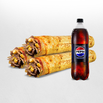 3'Lü Et Döner Large Dürüm Menü görseli