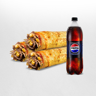 3'Lü Et Döner Medium Dürüm Menü görseli