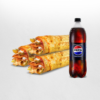 3'Lü Tavuk Döner Medium Dürüm Menü görseli