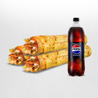 3'Lü Tavuk Döner Large Dürüm Menü görseli