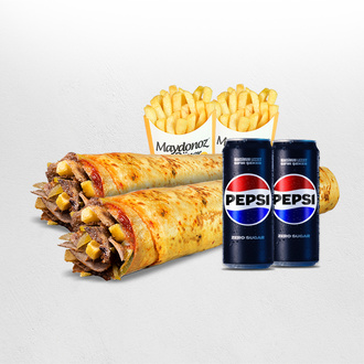 2'Li Et Döner Large Dürüm (45 Cm.) Menü görseli