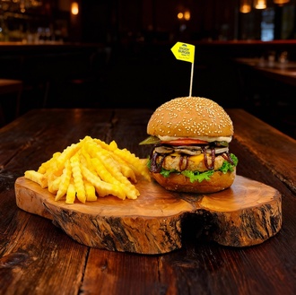 Chicken Garlic Mushroom Burger görseli