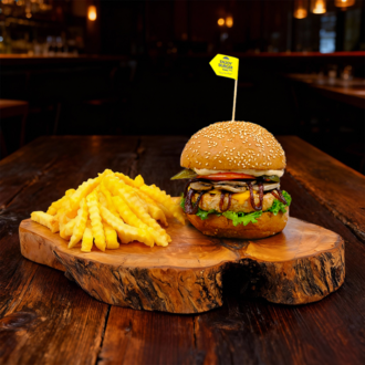 Chicken Garlic Mushroom Burger görseli