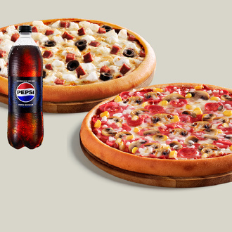 2 Adet Orta Boy Pizza + Pepsi Zero Sugar (1 L.) görseli
