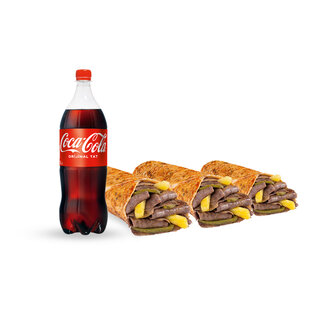 3'Lü Et Döner Dürüm Menü (L) görseli