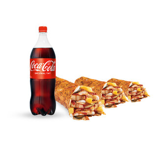 3'Lü Tavuk Döner Dürüm Menü (L) görseli