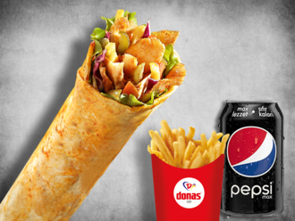 Donas Tavuk Döner Dürüm Menü 2 görseli