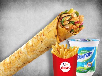 Donas Special Tavuk Döner Dürüm Menü 1 görseli