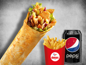 Donas Bol Malzeme Tavuk Döner Dürüm Menü 2 görseli
