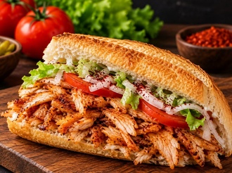 Yarım Ekmek Tavuk Döner+dondurma görseli