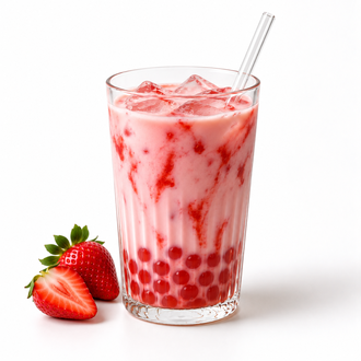 Çilekli Bubble Tea (400 Ml) görseli