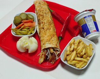 Mexico Tavuk Döner Dürüm Menü (Acılı) görseli