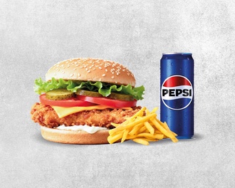 Cheddar Tavuk Burger Menü görseli