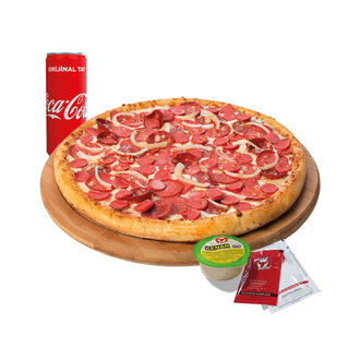 Orta Boy Pizza + Kutu İçecek + Sos görseli