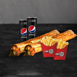 2'Li Tavuk Döner Large Dürüm (45 Cm) Menü görseli