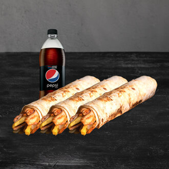 3'Lü Tavuk Döner Medium Dürüm Menü görseli