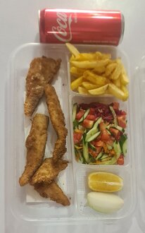 Levrek Schnitzel Menü Fish & Chips görseli