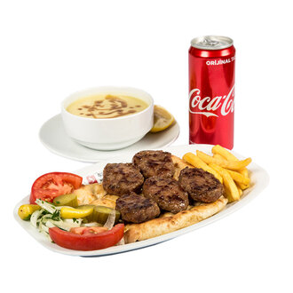 Izgara Köfte+kola+çorba görseli