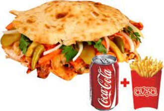Tombik Ekmek Tavuk Döner+kola görseli