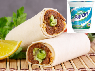 Mega Çiğ Köfte Dürüm+ Ayran (270 Ml) (125 Gr) Çift Lavaş görseli