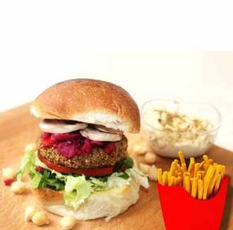 Mantarlı Falafel Burger Menü görseli