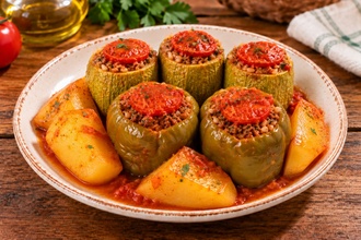 Etli Kabak & Biber Dolması (580 G.) (Glütensiz) görseli